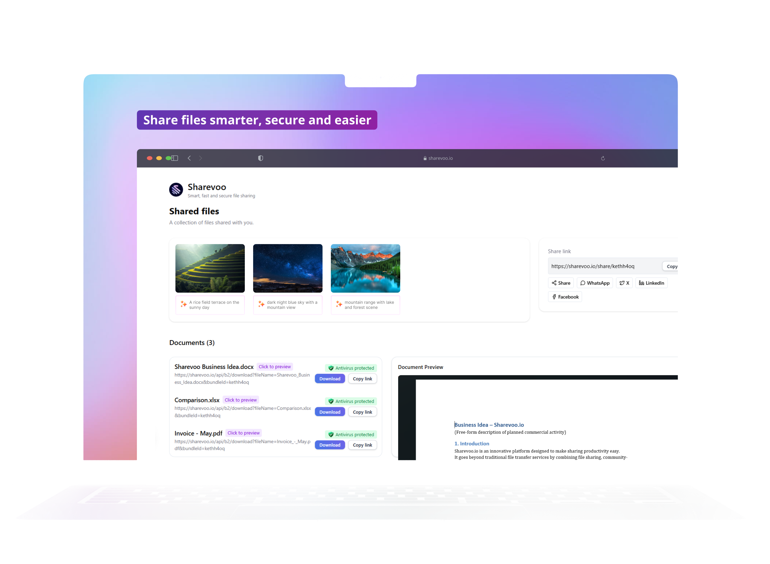 App preview on laptop